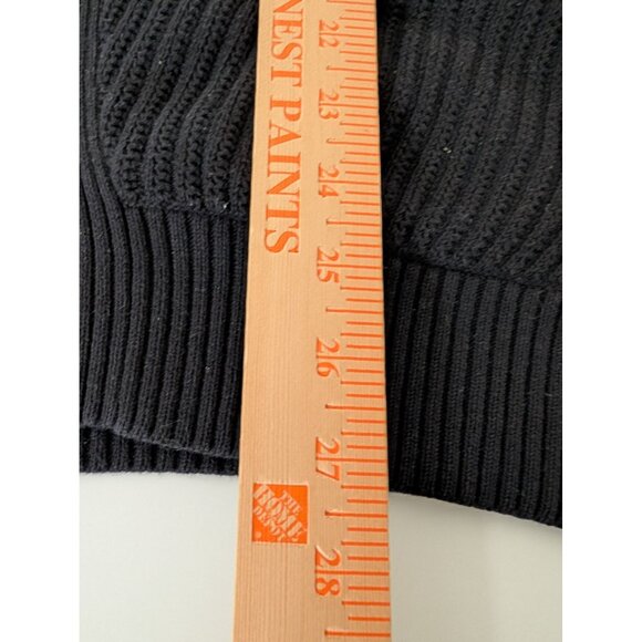 Kenneth Cole Ribbed Cardigan Mens Size Large Black 100% Cotton V Neck Sweater - Picture 11 of 11